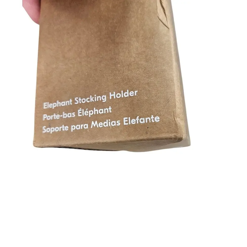 NEW West Elm Elephant Christmas Stocking Holder Silver Modern Minimalist Heavy